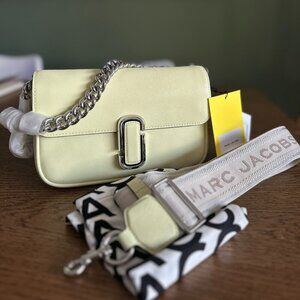 NWT! New Marc Jacobs J Marc Shoulder Bag -Smooth leather -Tender Yellow